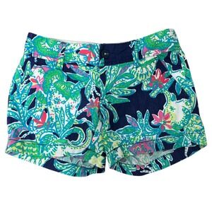 Lilly Pulitzer Callahan Shorts Women's Colorful Floral Print‎ Casual 0